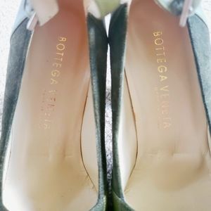 Bottega Veneta suede leather open toe heels